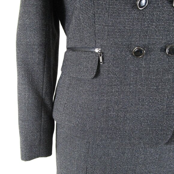 Tahari Womens Plus Size Petite Gray Tweed Skirt Suit 14P Formal Business Career - Picture 5 of 9